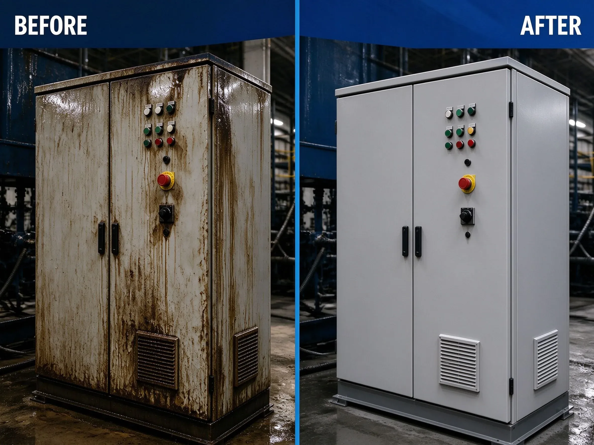 01-Heavy Oil Cleaner Electrical Panel Before-After