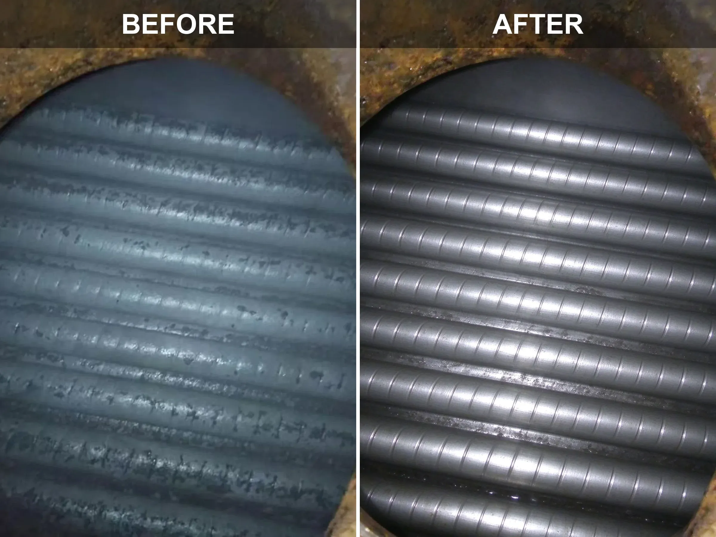 12-Boiler Threaded Smoke Tube Soot-Before-After