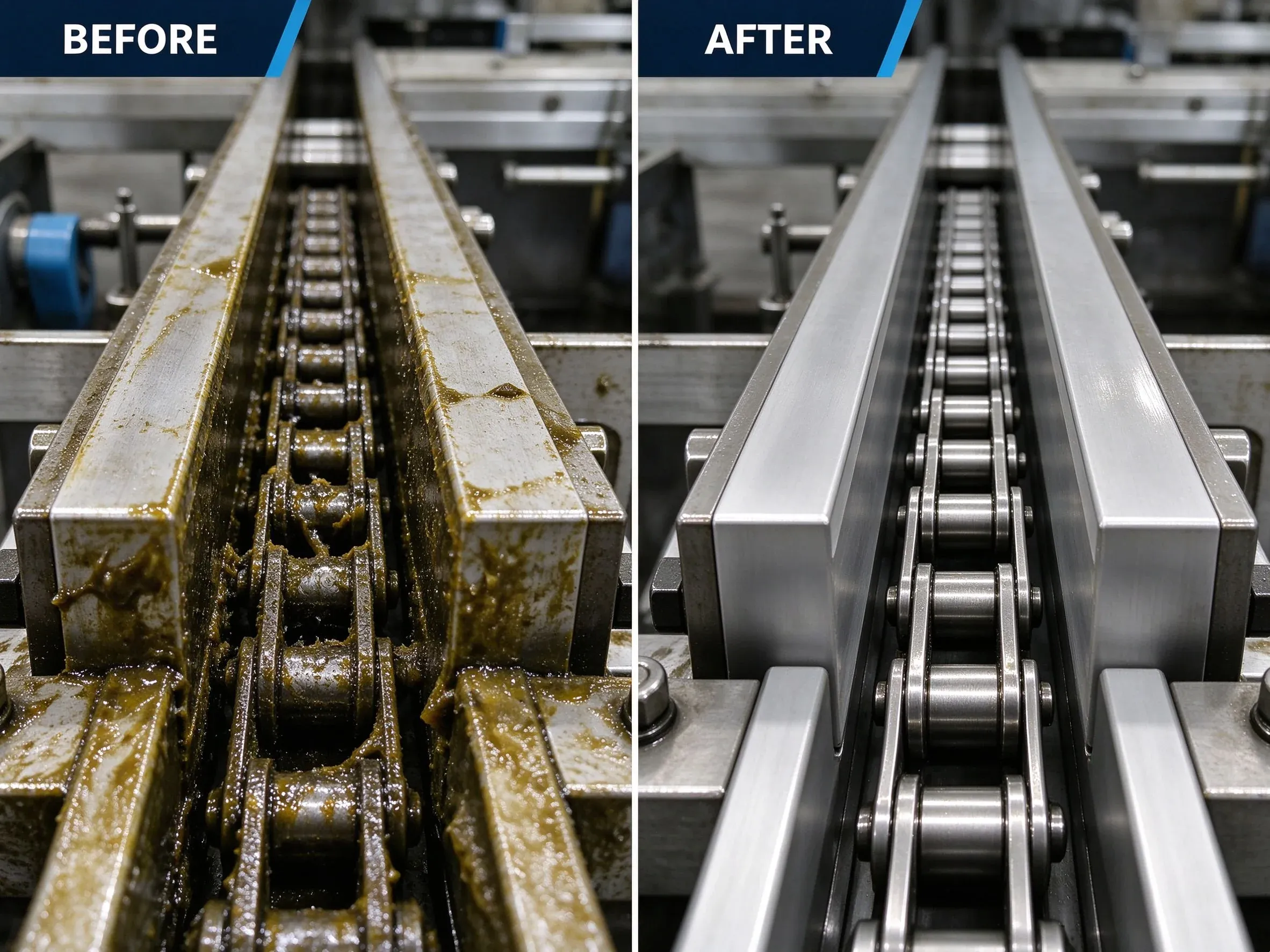 06-Heavy Oil Cleaner Conveyor Chain Before-After