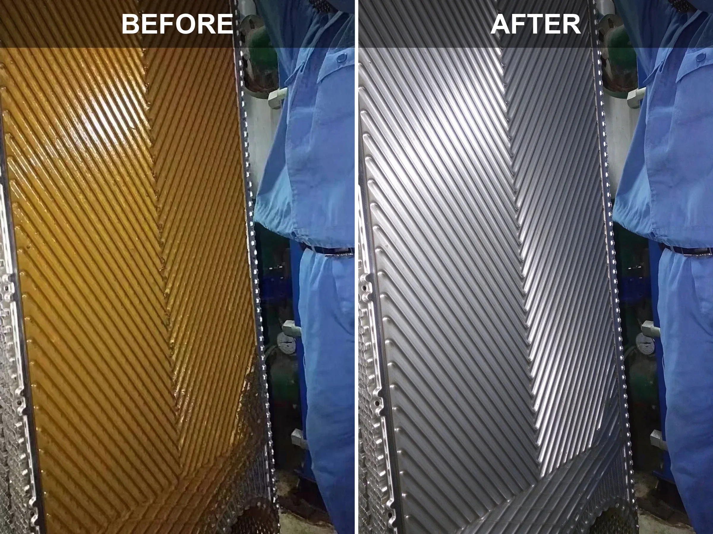 08-Plate Heat Exchanger Plate Oil Fouling-Before-After