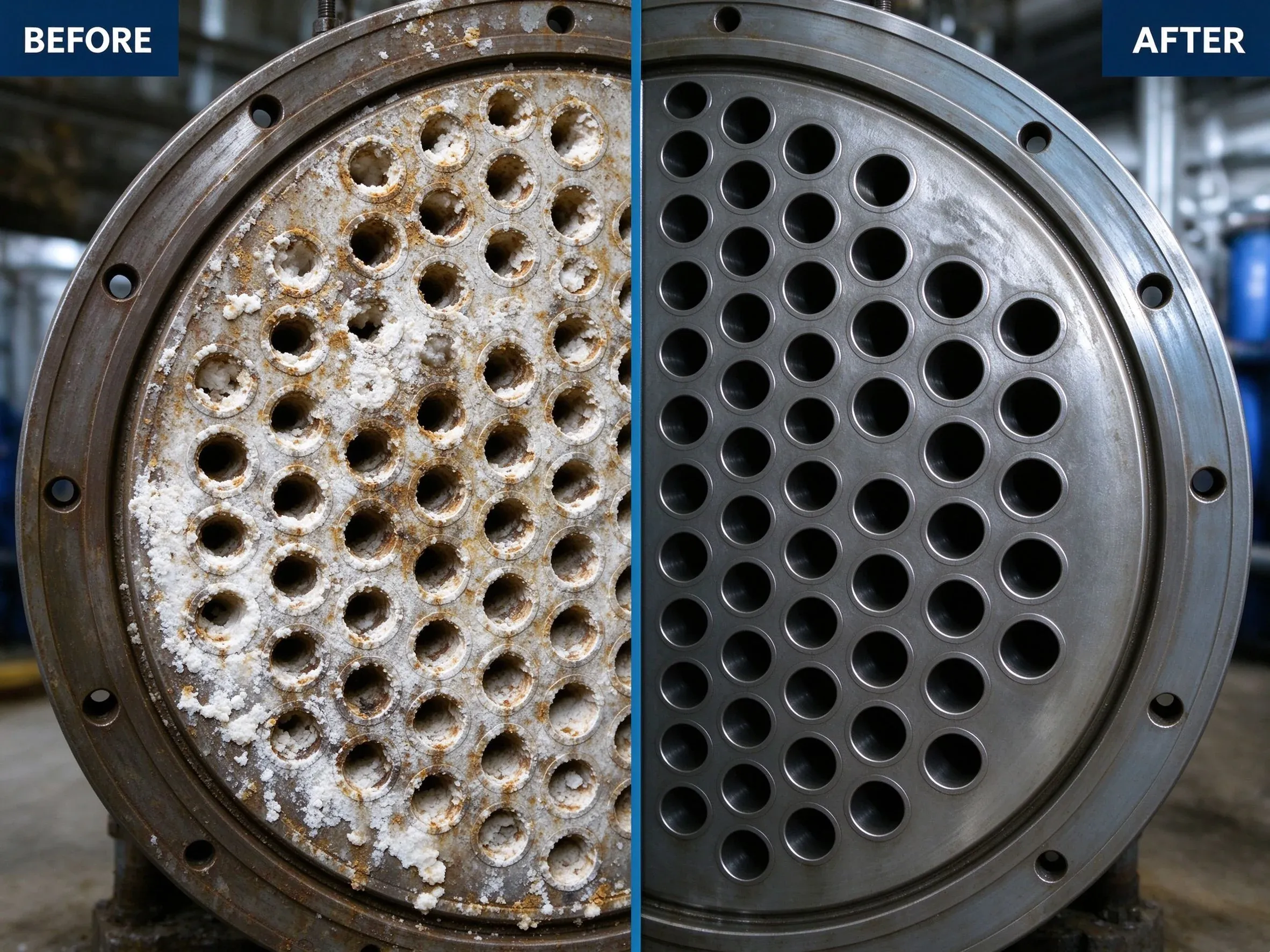 03-Water Treatment Boiler Tube Scale Before-After