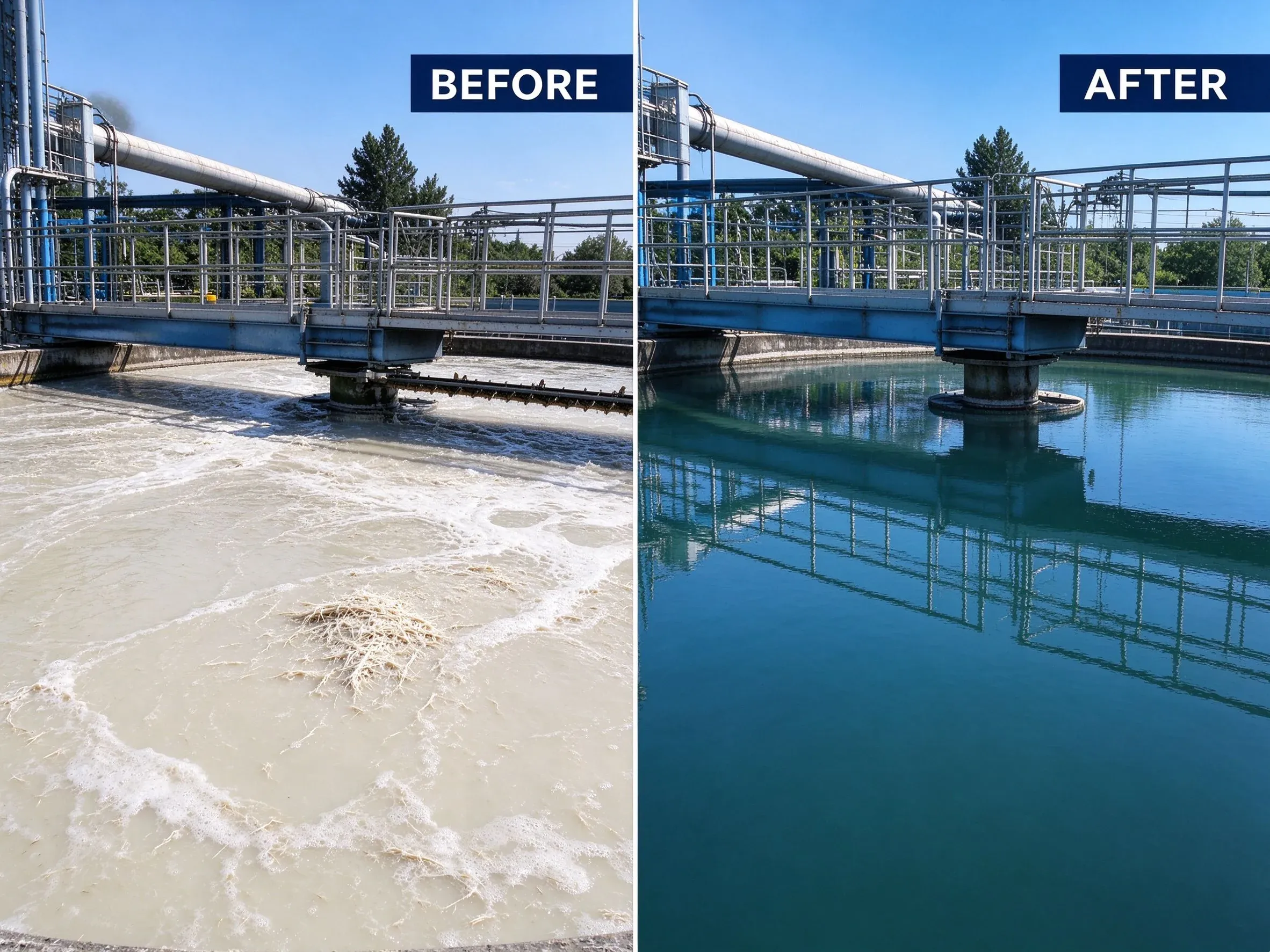 11-Water Treatment Paper Mill Whitewater Before-After