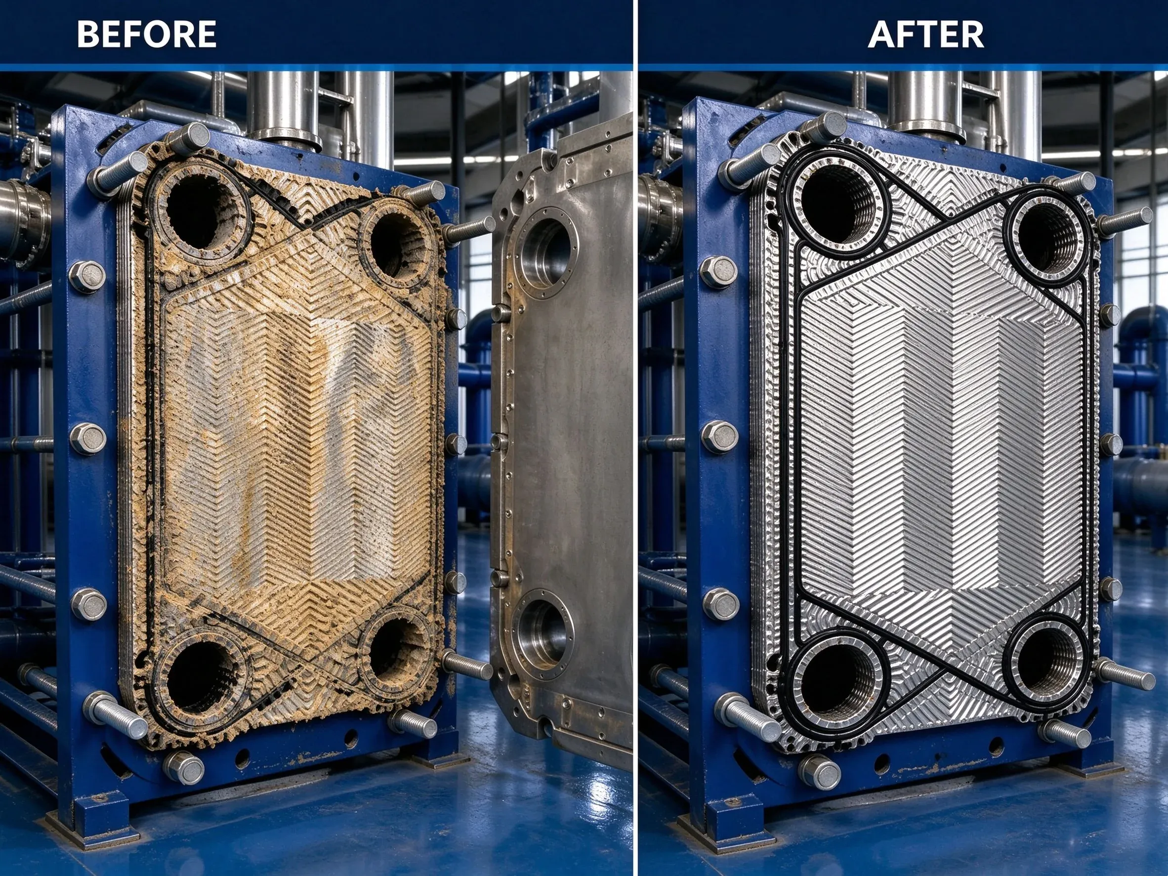 09-Water Treatment Heat Exchanger Scale Before-After