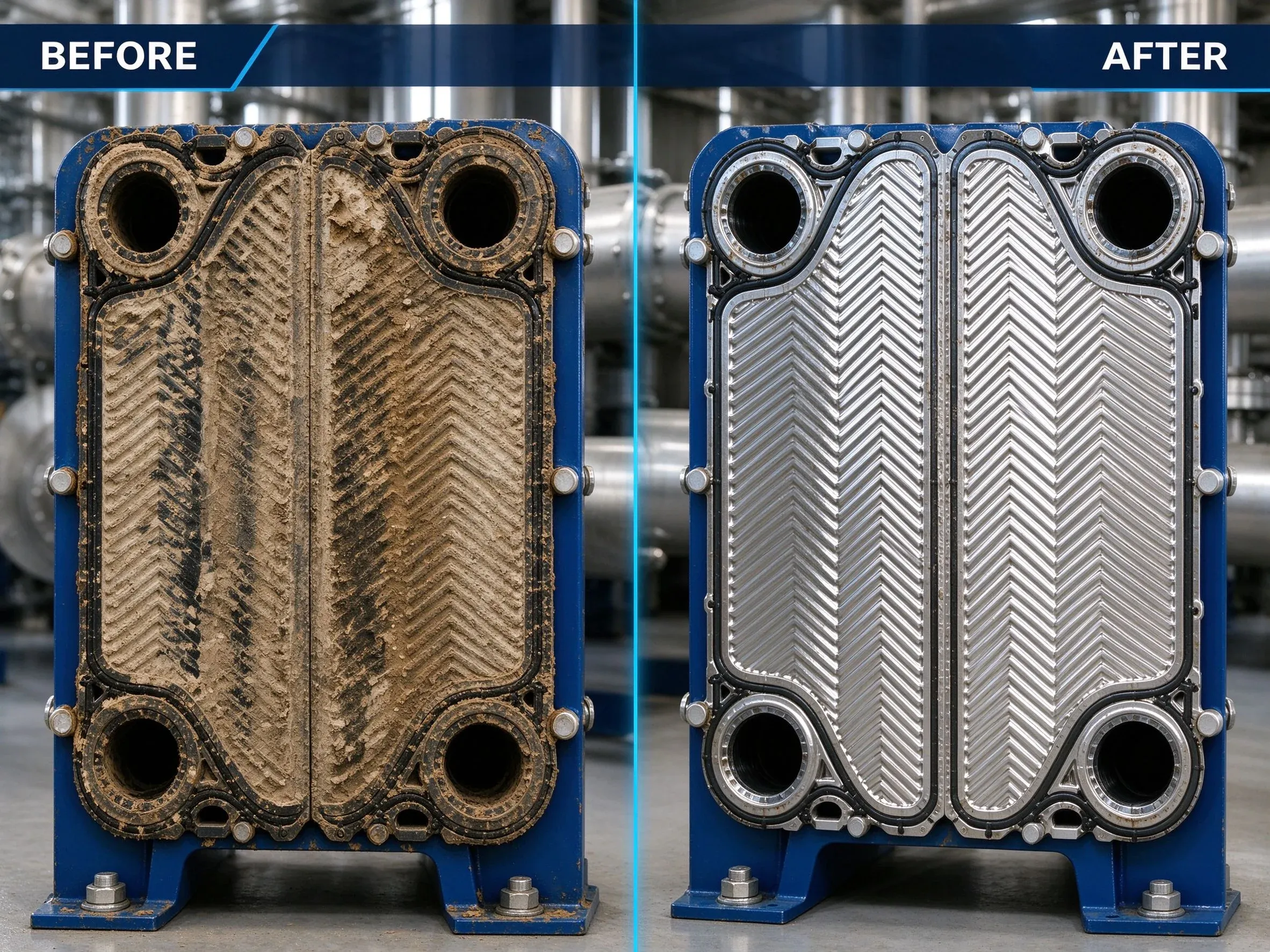 10-Water Treatment Plate Heat Exchanger Before-After