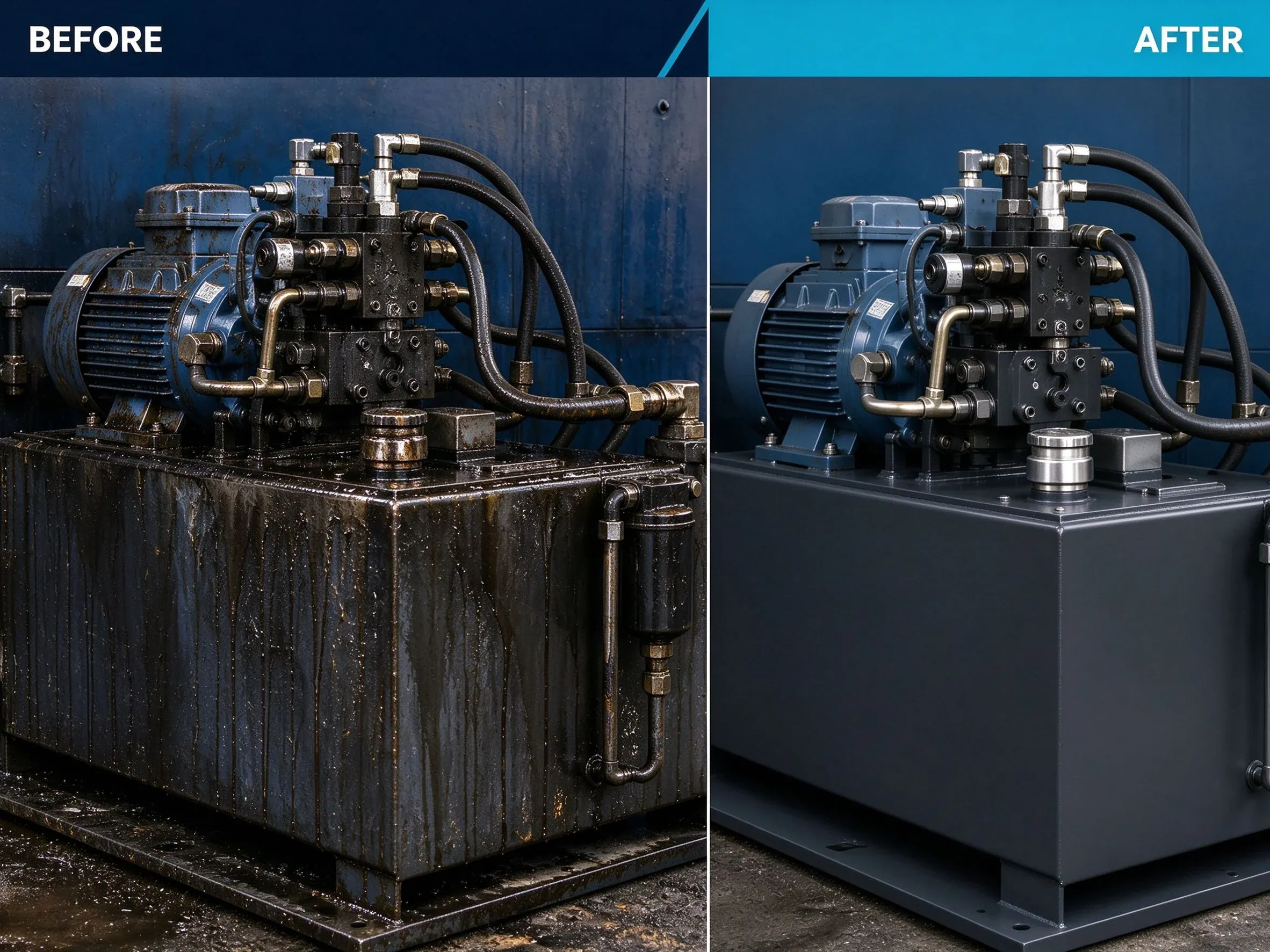 05-Heavy Oil Cleaner Hydraulic Unit Before-After