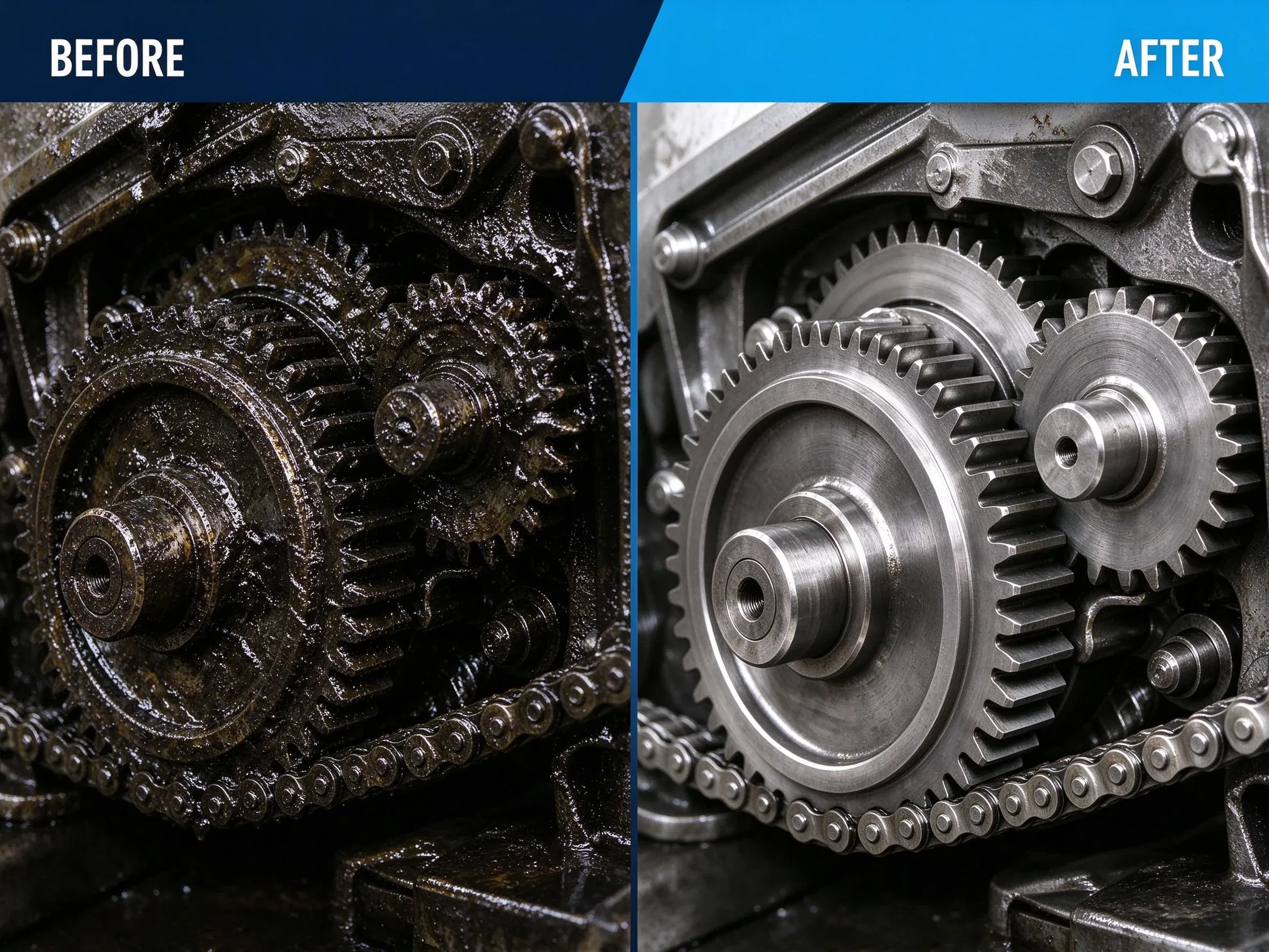 03-Heavy Oil Cleaner Gears Before-After