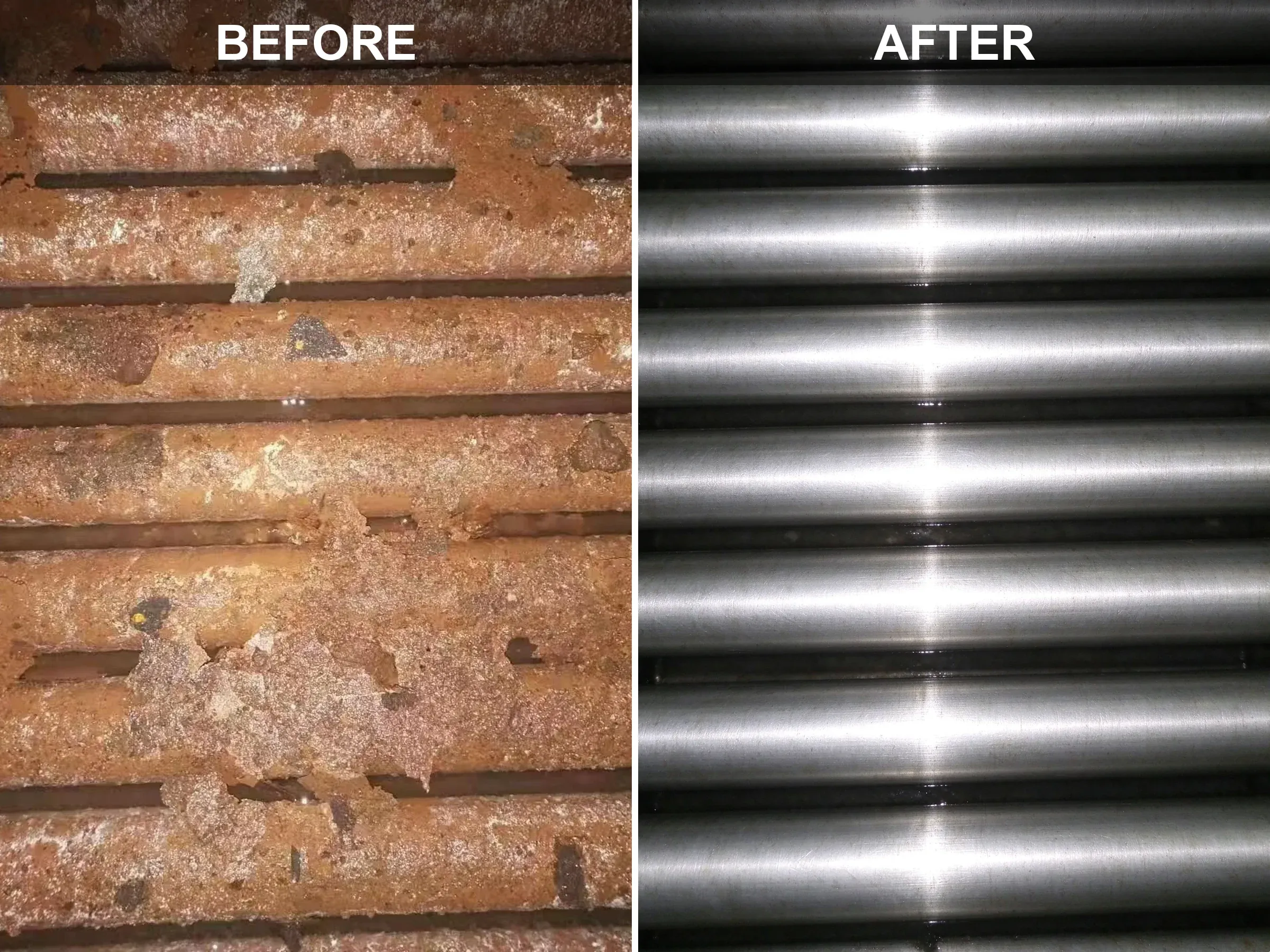 04-Horizontal Heat Exchanger Tube Bundle Rust-Before-After